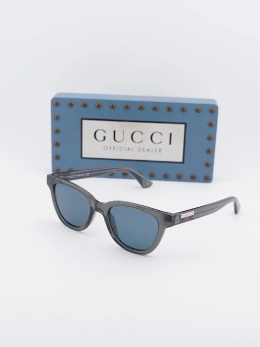 Gucci GG1116S 003 Unisex Square Sunglasses - Grey / Blue